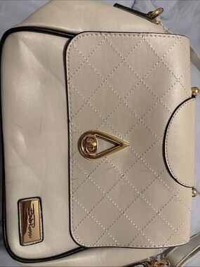 Bella Russo Cream Crossbody Bag with Gold-Tone Accent